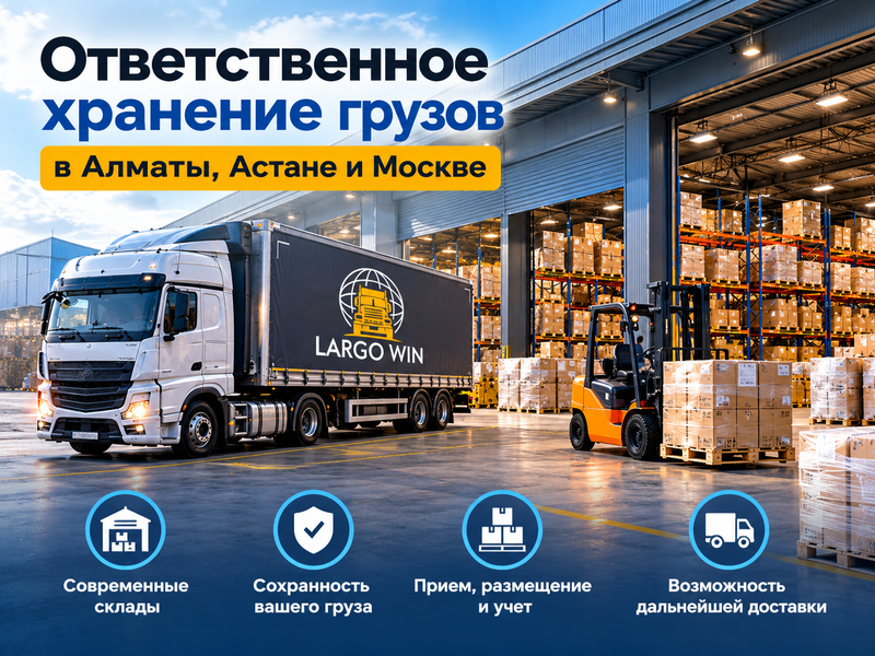Ответственное хранение грузов в Алматы, Астане и Москве